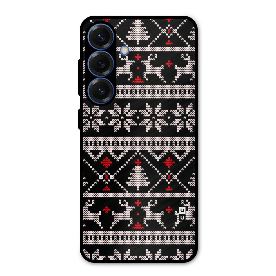 Christmas Seamless Aztec Pattern Metal Back Case for Galaxy S25