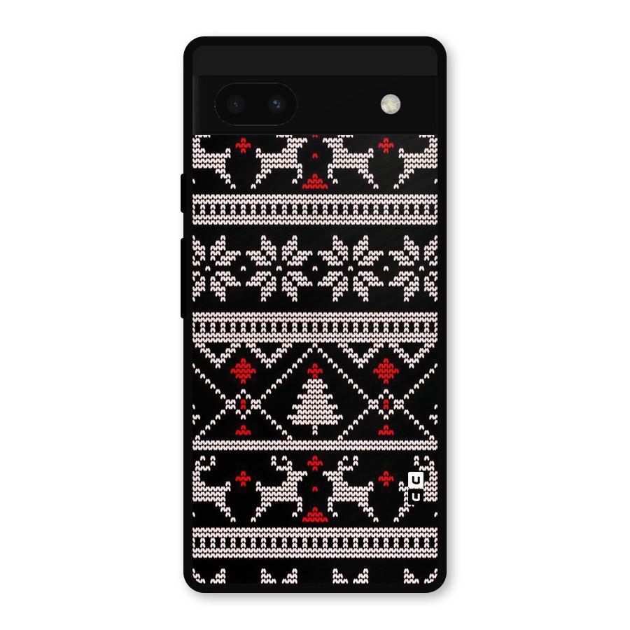 Christmas Seamless Aztec Pattern Metal Back Case for Google Pixel 6a