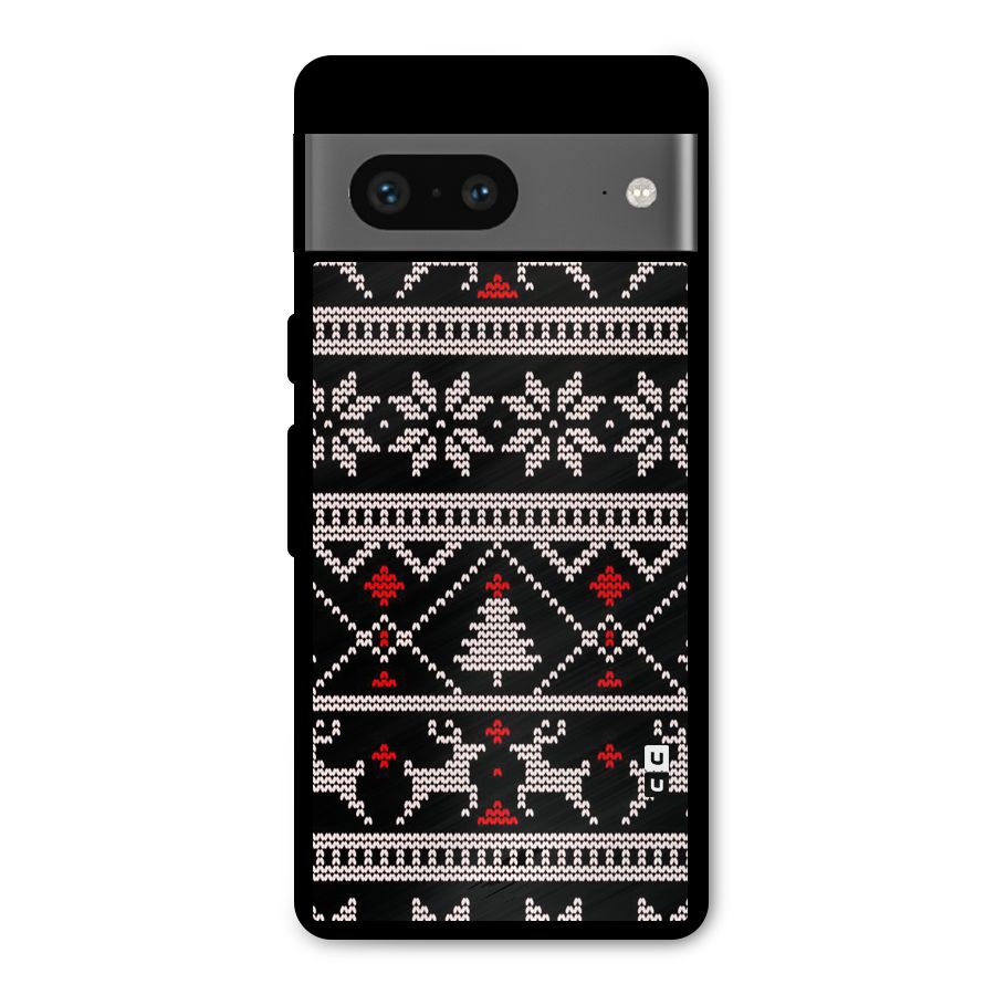 Christmas Seamless Aztec Pattern Metal Back Case for Google Pixel 7