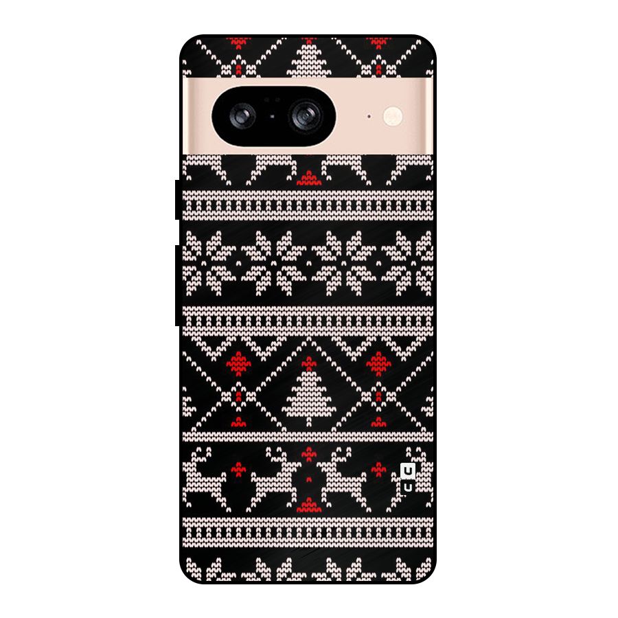 Christmas Seamless Aztec Pattern Metal Back Case for Google Pixel 8