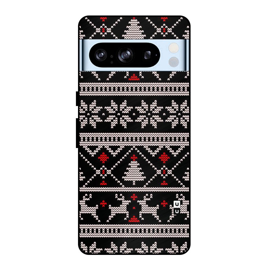 Christmas Seamless Aztec Pattern Metal Back Case for Google Pixel 8 Pro