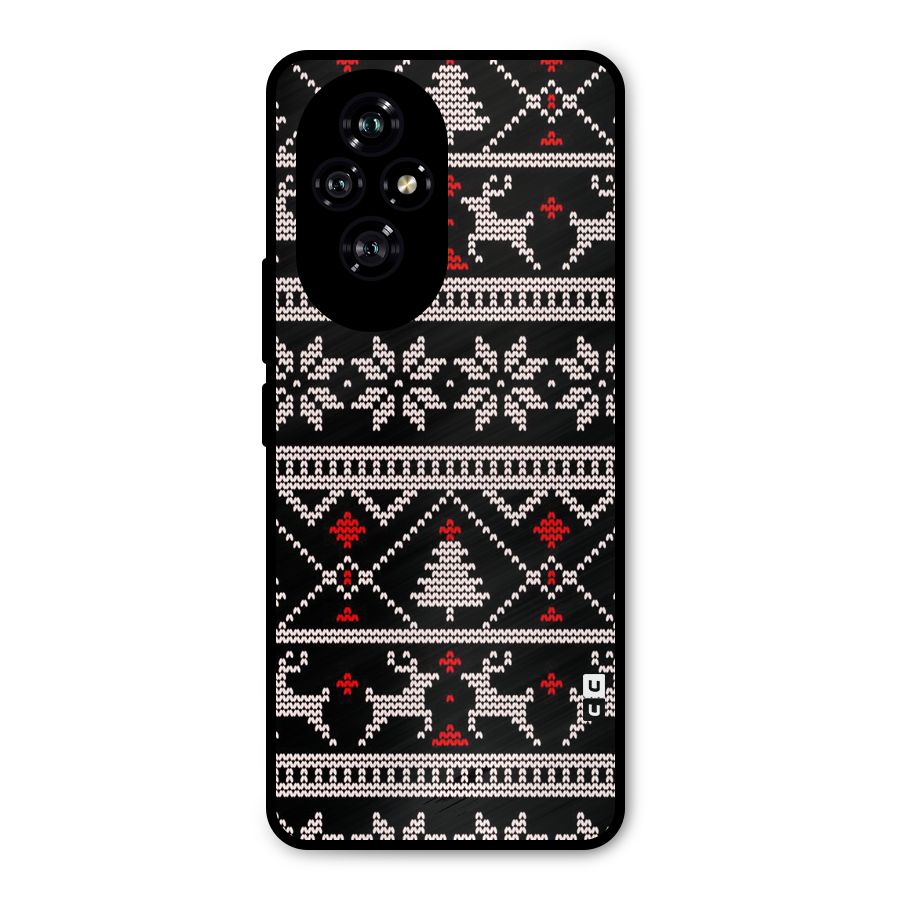 Christmas Seamless Aztec Pattern Metal Back Case for Honor 200
