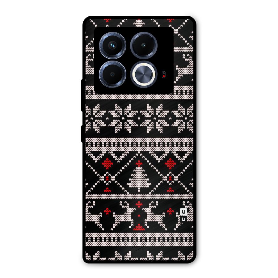 Christmas Seamless Aztec Pattern Metal Back Case for Infinix Note 40 5G
