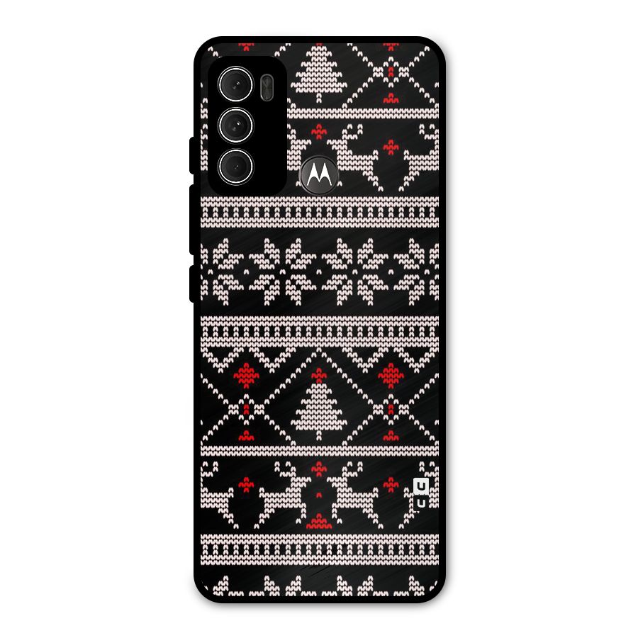 Christmas Seamless Aztec Pattern Metal Back Case for Moto G60