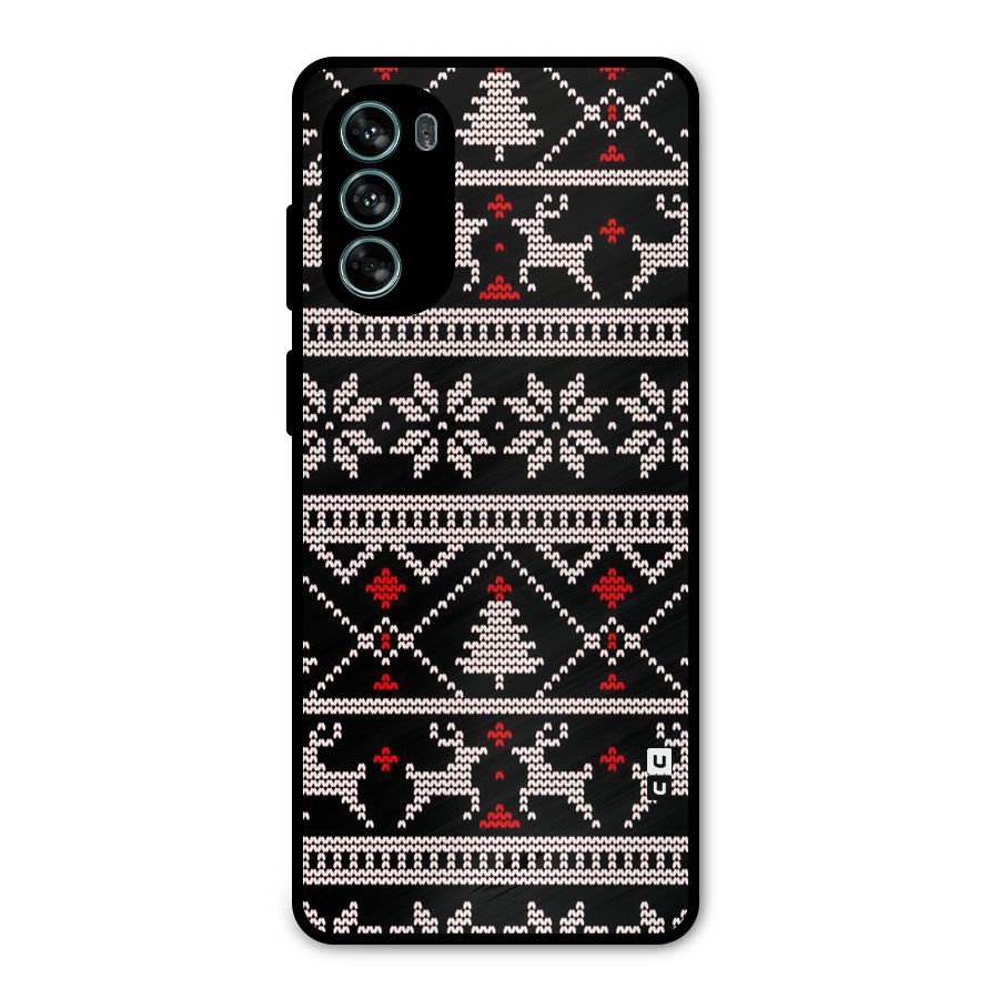 Christmas Seamless Aztec Pattern Metal Back Case for Moto G62