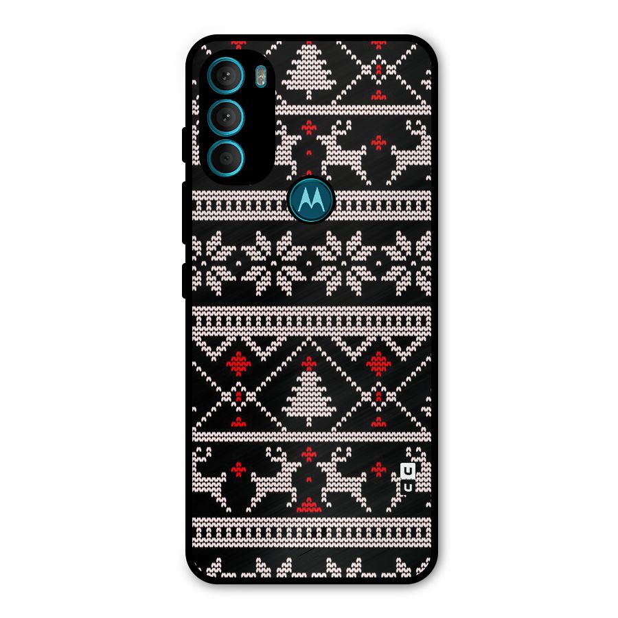 Christmas Seamless Aztec Pattern Metal Back Case for Moto G71 5G