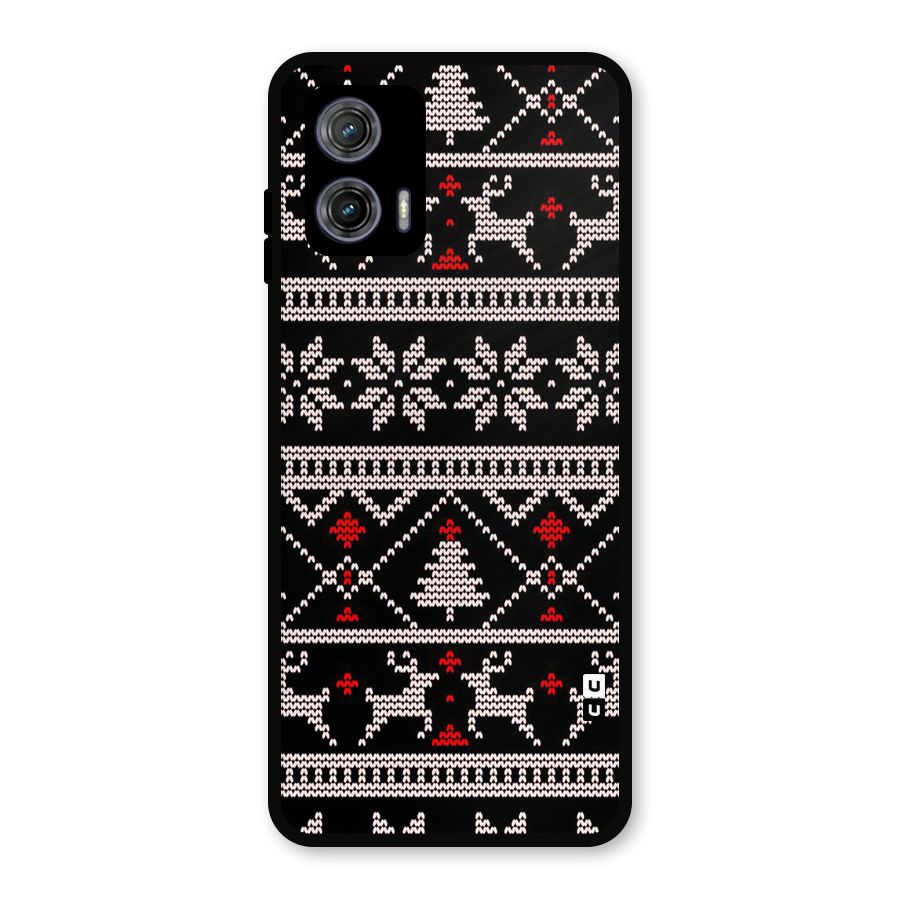 Christmas Seamless Aztec Pattern Metal Back Case for Moto G73