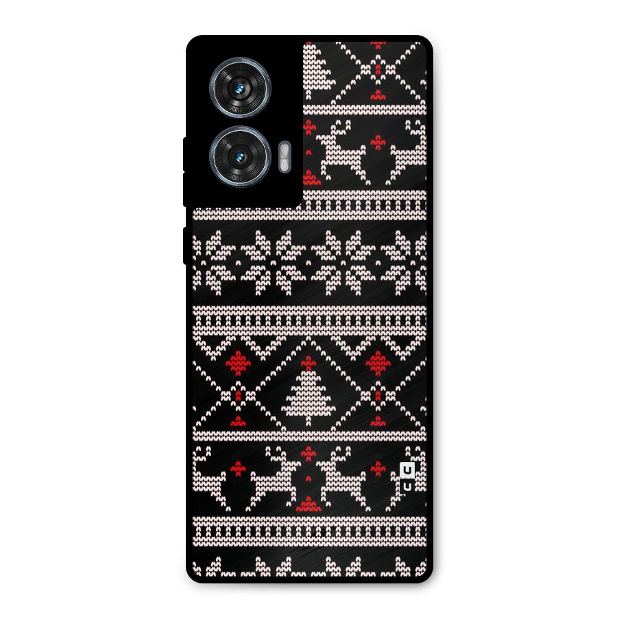 Christmas Seamless Aztec Pattern Metal Back Case for Motorola Edge 50 Fusion