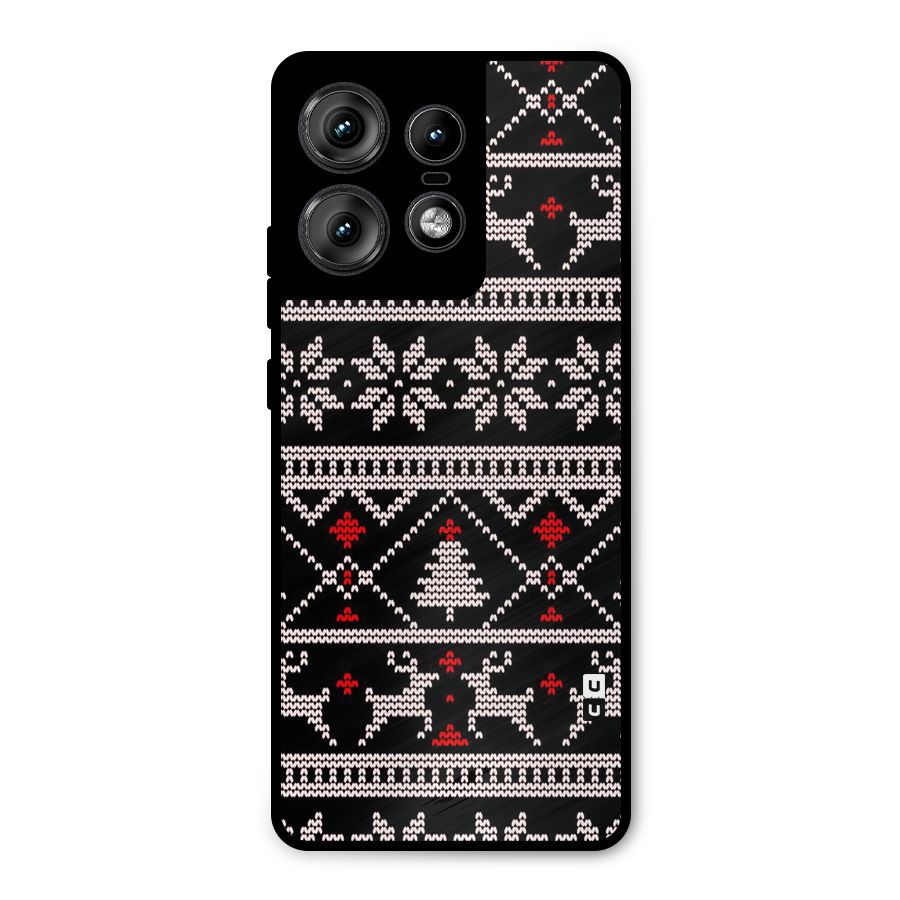 Christmas Seamless Aztec Pattern Metal Back Case for Motorola Edge 50 Pro