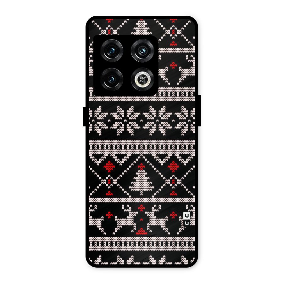 Christmas Seamless Aztec Pattern Metal Back Case for OnePlus 10 Pro 5G