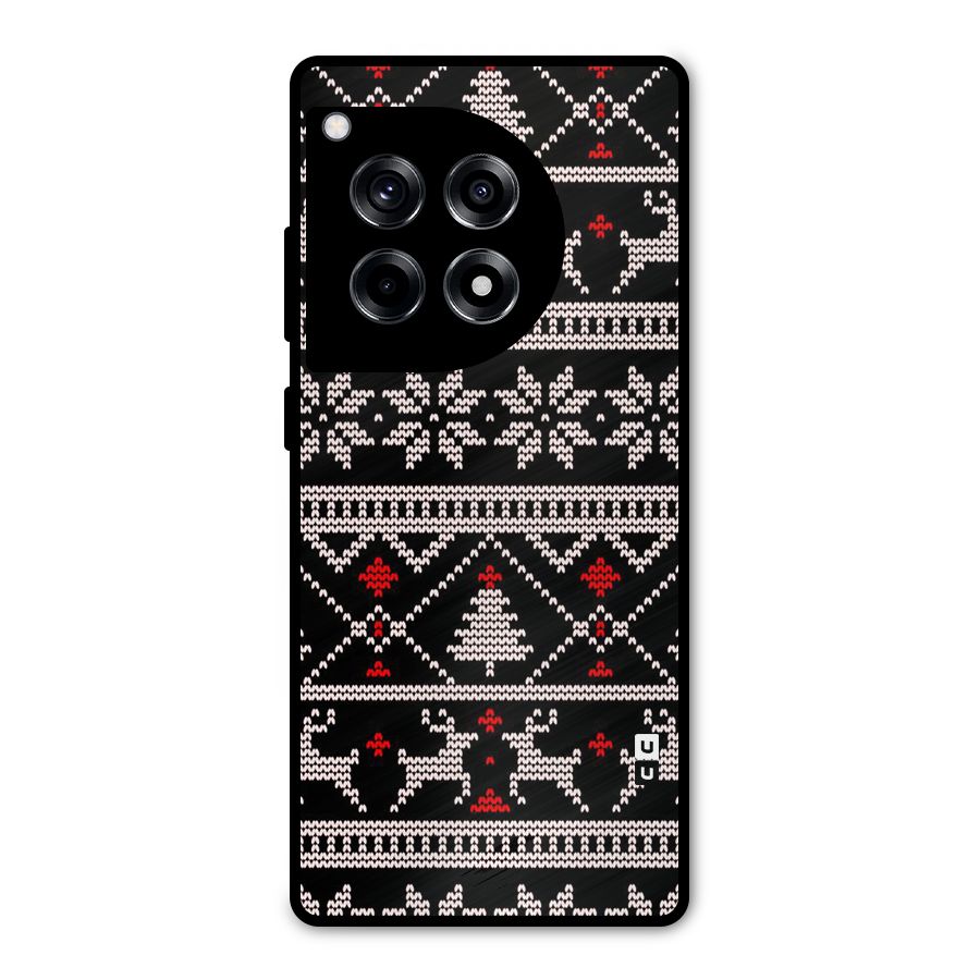 Christmas Seamless Aztec Pattern Metal Back Case for OnePlus 12R