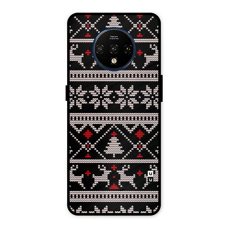 Christmas Seamless Aztec Pattern Metal Back Case for OnePlus 7T