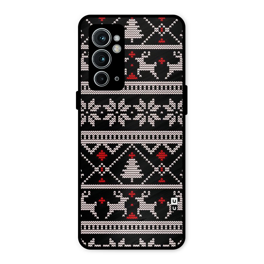 Christmas Seamless Aztec Pattern Metal Back Case for OnePlus 9RT 5G