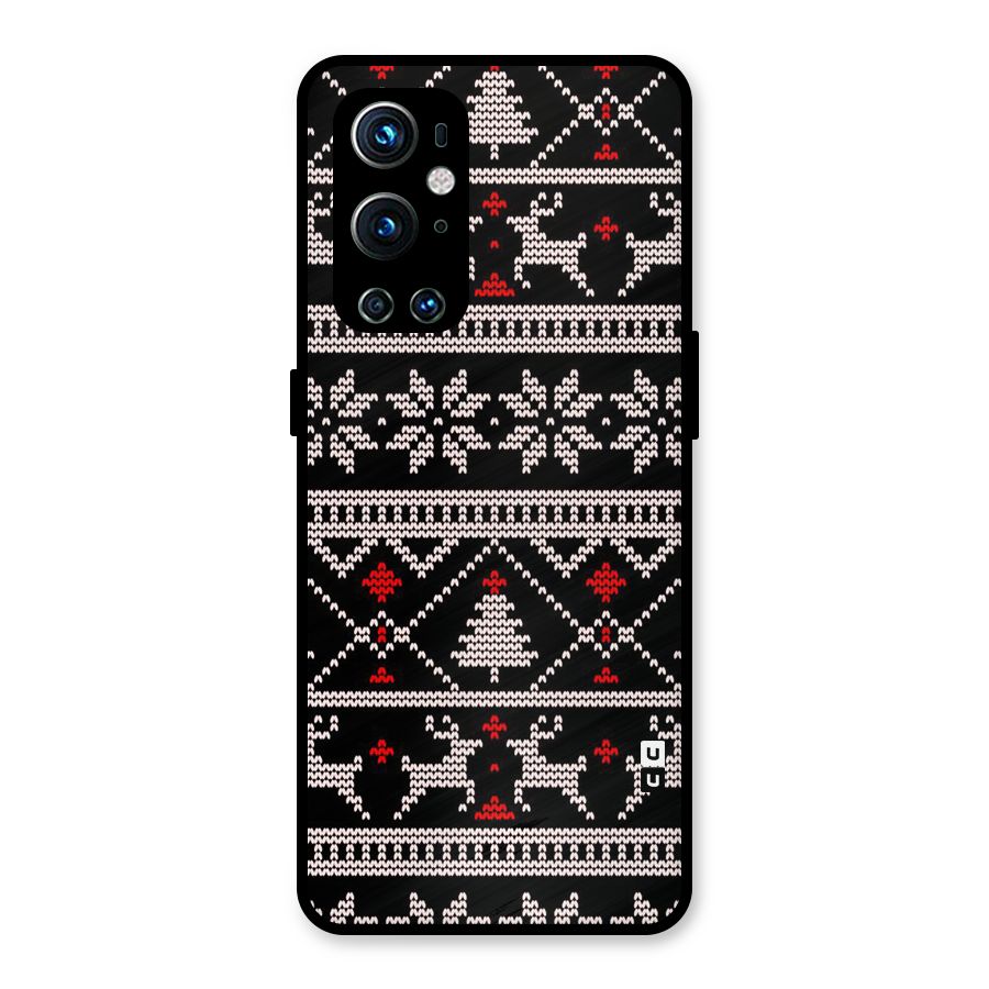Christmas Seamless Aztec Pattern Metal Back Case for OnePlus 9 Pro