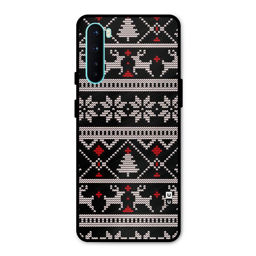 Christmas Seamless Aztec Pattern Metal Back Case for OnePlus Nord