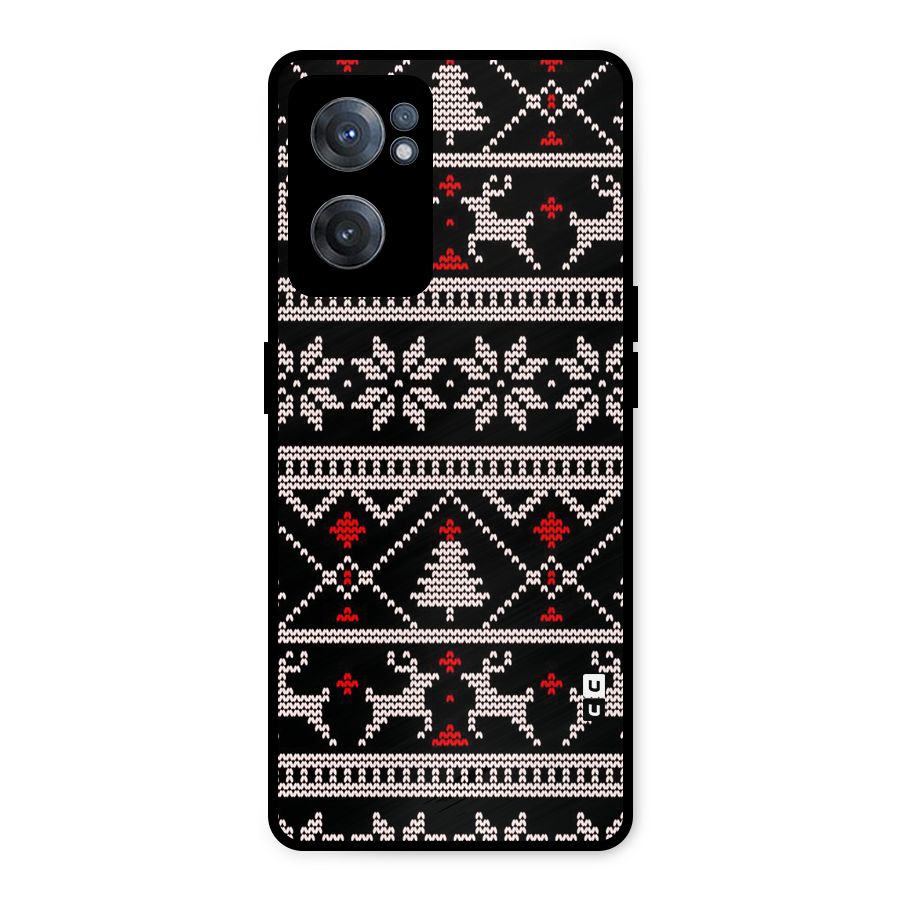 Christmas Seamless Aztec Pattern Metal Back Case for OnePlus Nord CE 2 5G