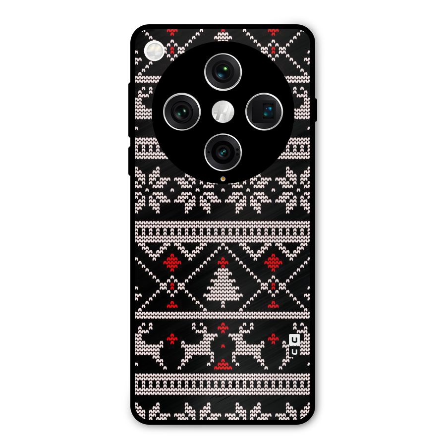 Christmas Seamless Aztec Pattern Metal Back Case for Oppo Find X8 Pro