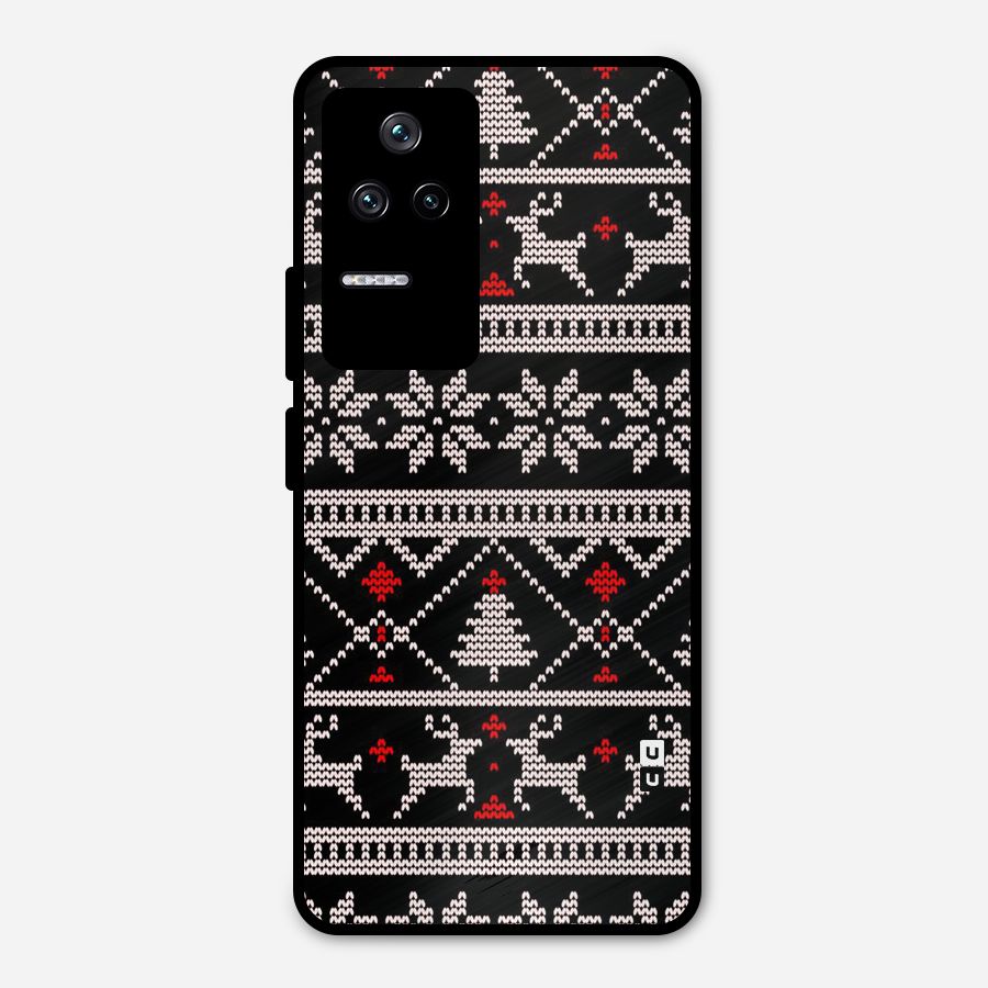 Christmas Seamless Aztec Pattern Metal Back Case for Poco F4 5G