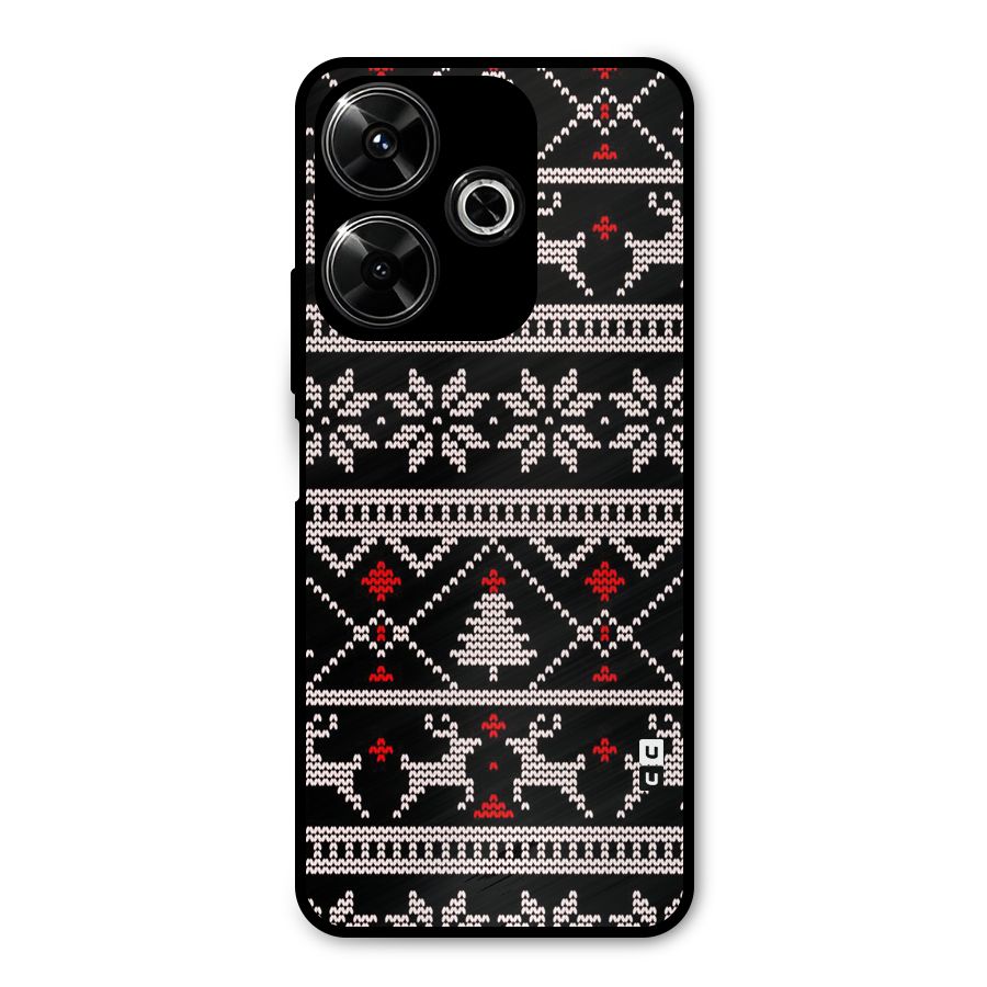Christmas Seamless Aztec Pattern Metal Back Case for Poco M6 Plus