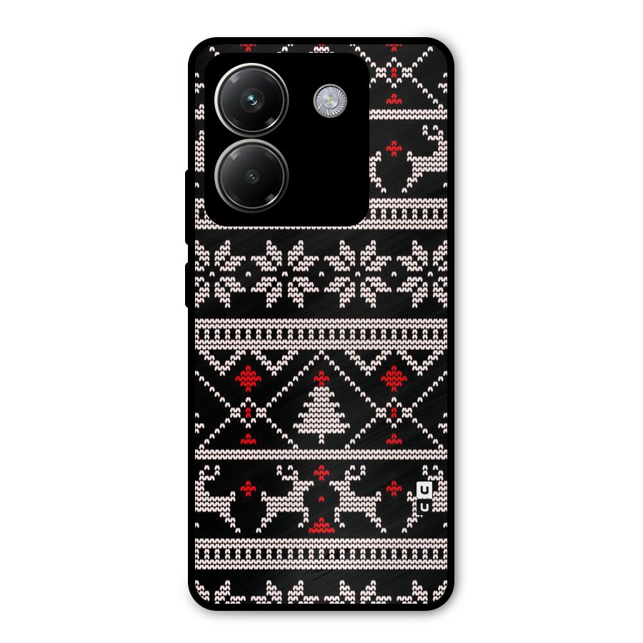 Christmas Seamless Aztec Pattern Metal Back Case for Poco M7 Pro 5G