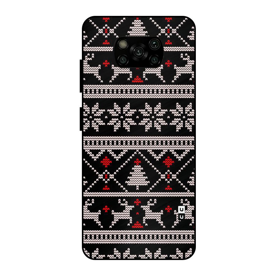 Christmas Seamless Aztec Pattern Metal Back Case for Poco X3
