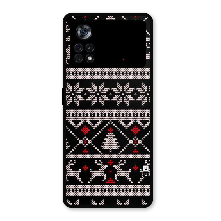 Christmas Seamless Aztec Pattern Metal Back Case for Poco X4 Pro 5G