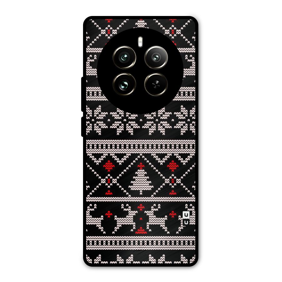 Christmas Seamless Aztec Pattern Metal Back Case for Realme 12 Pro