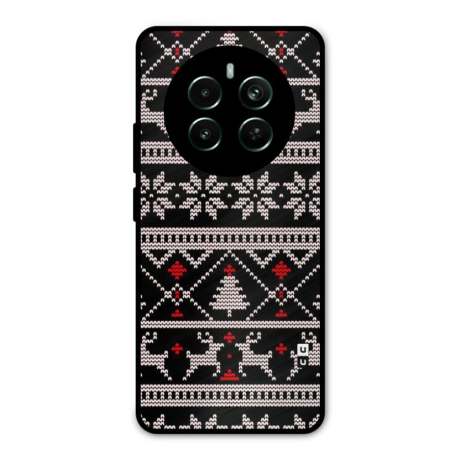 Christmas Seamless Aztec Pattern Metal Back Case for Realme 12 Pro Plus