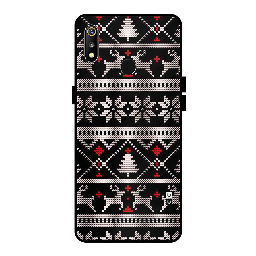 Christmas Seamless Aztec Pattern Metal Back Case for Realme 3i