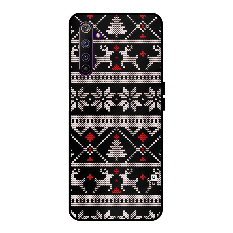 Christmas Seamless Aztec Pattern Metal Back Case for Realme 6 Pro