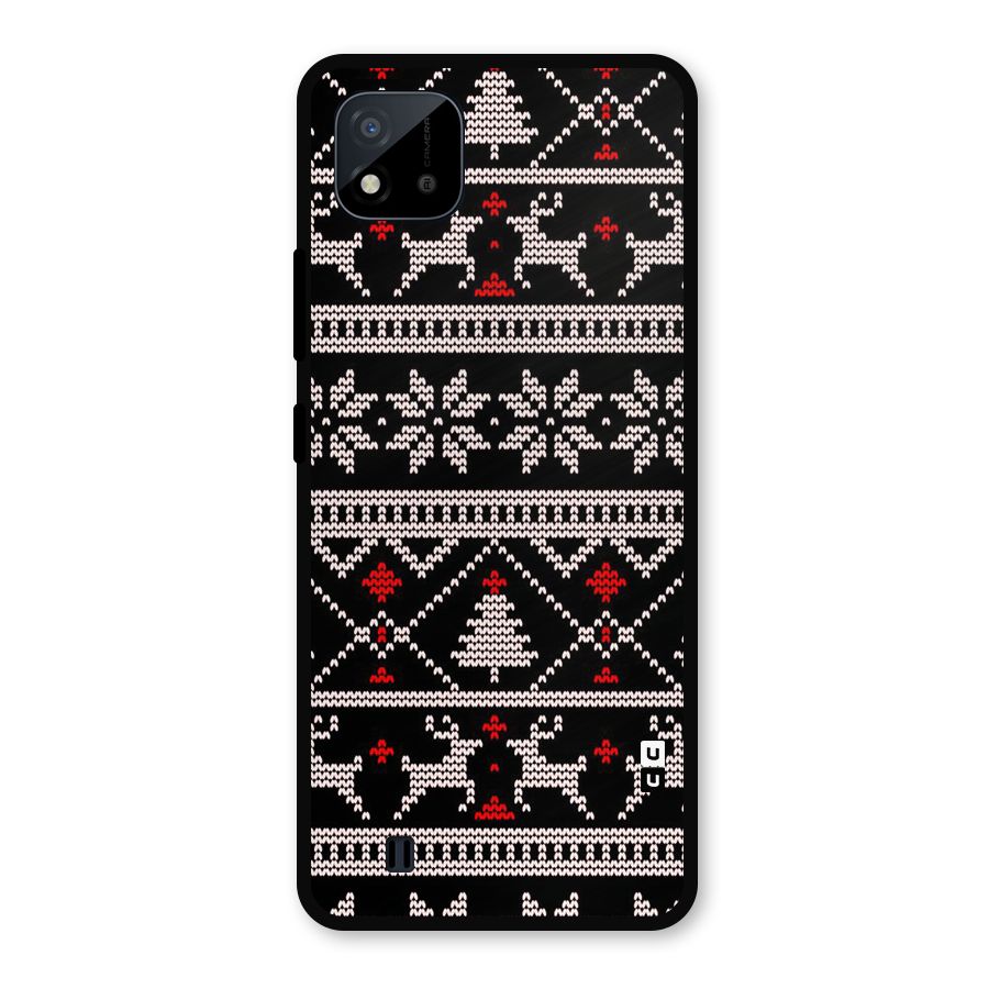 Christmas Seamless Aztec Pattern Metal Back Case for Realme C11 2021
