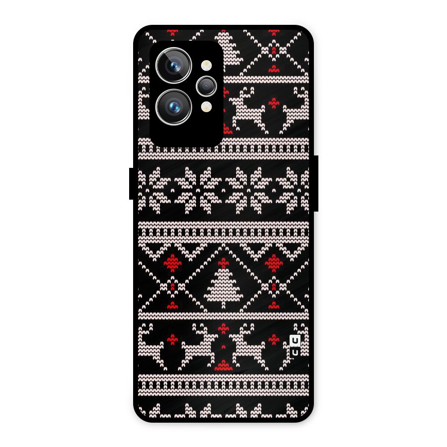 Christmas Seamless Aztec Pattern Metal Back Case for Realme GT2 Pro