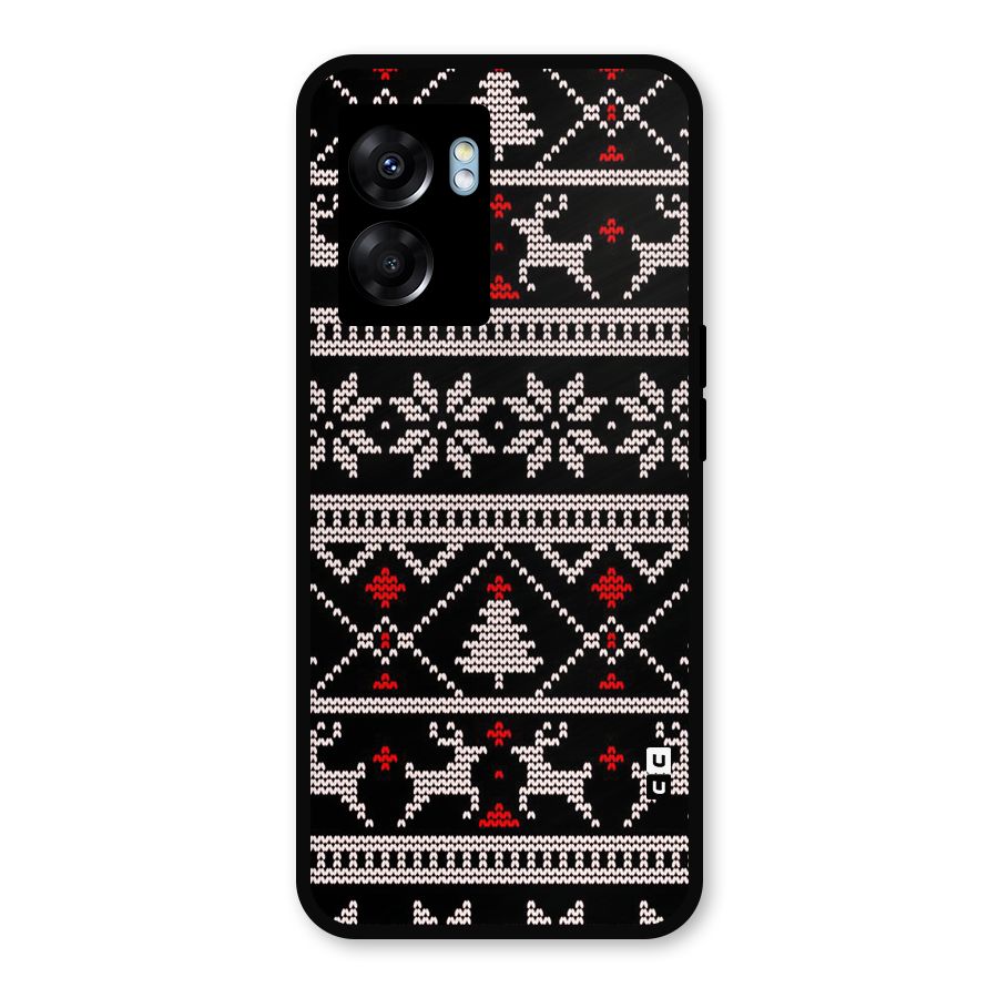 Christmas Seamless Aztec Pattern Metal Back Case for Realme Narzo 50 5G