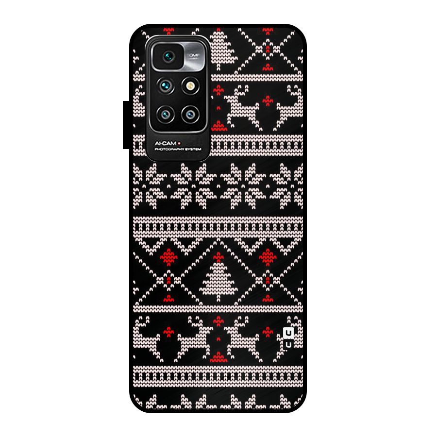 Christmas Seamless Aztec Pattern Metal Back Case for Redmi 10 Prime