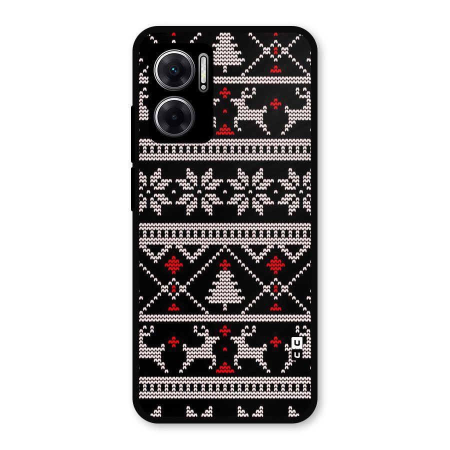 Christmas Seamless Aztec Pattern Metal Back Case for Redmi 11 Prime 5G