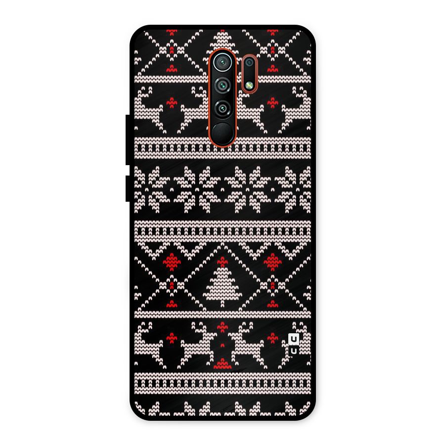Christmas Seamless Aztec Pattern Metal Back Case for Redmi 9 Prime