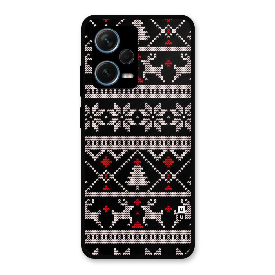 Christmas Seamless Aztec Pattern Metal Back Case for Redmi Note 12 Pro Plus 5G