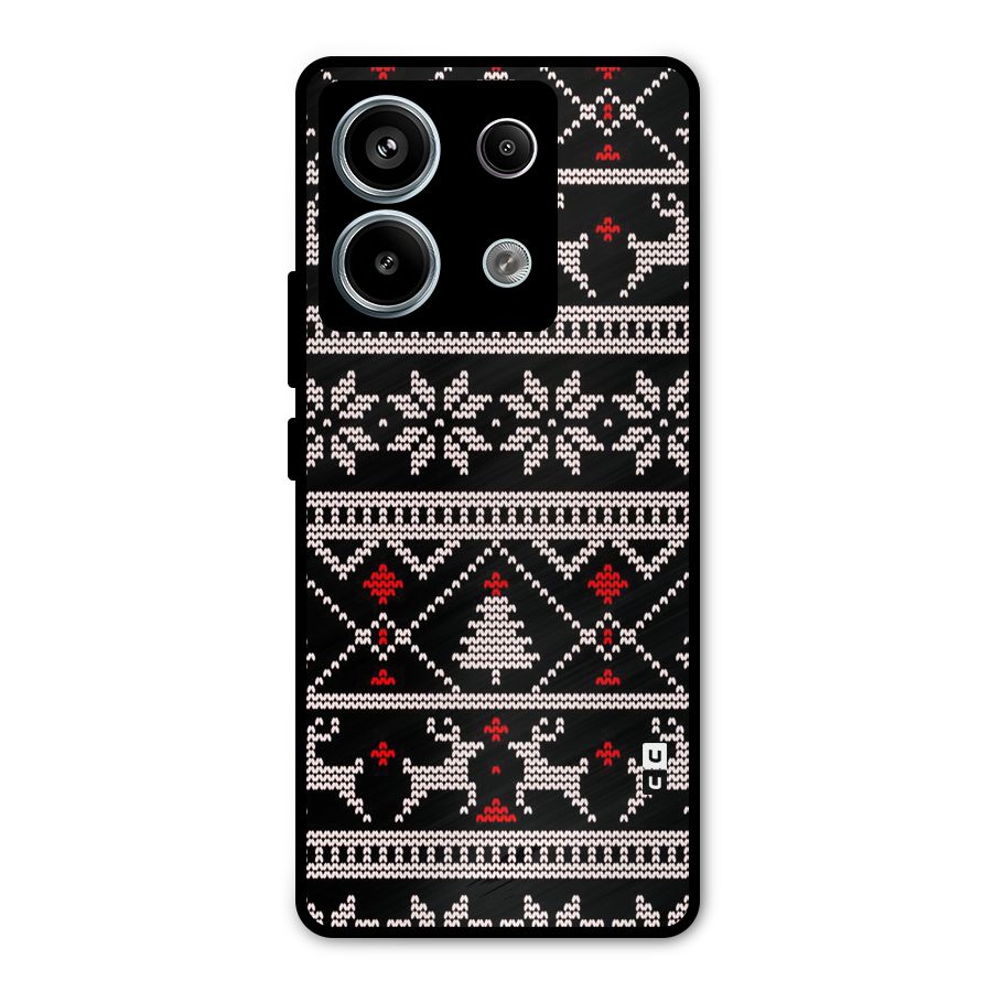 Christmas Seamless Aztec Pattern Metal Back Case for Redmi Note 13 Pro 5G