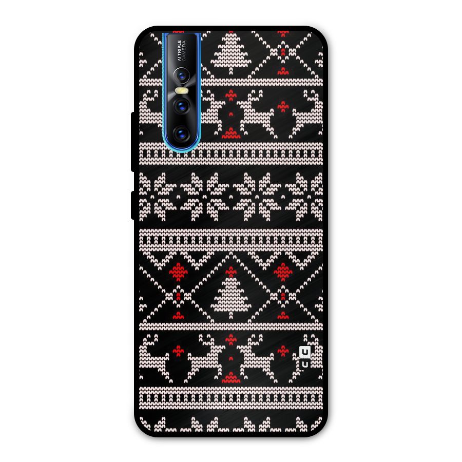 Christmas Seamless Aztec Pattern Metal Back Case for Vivo V15 Pro