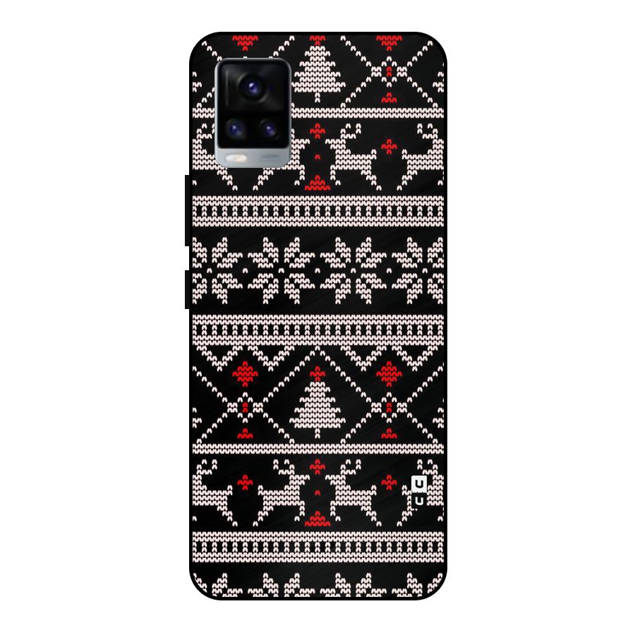 Christmas Seamless Aztec Pattern Metal Back Case for Vivo V20