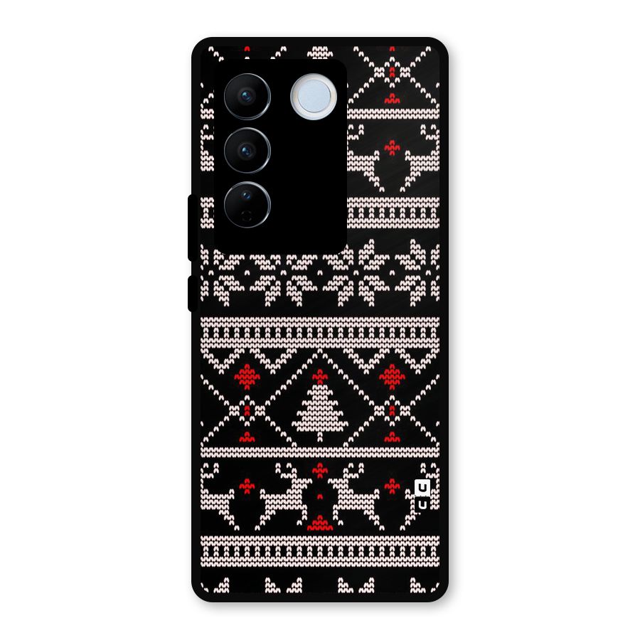 Christmas Seamless Aztec Pattern Metal Back Case for Vivo V27
