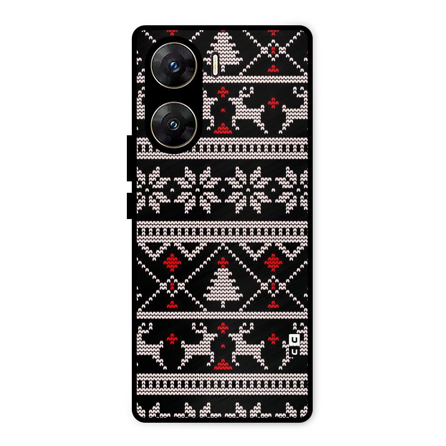 Christmas Seamless Aztec Pattern Metal Back Case for Vivo V29e