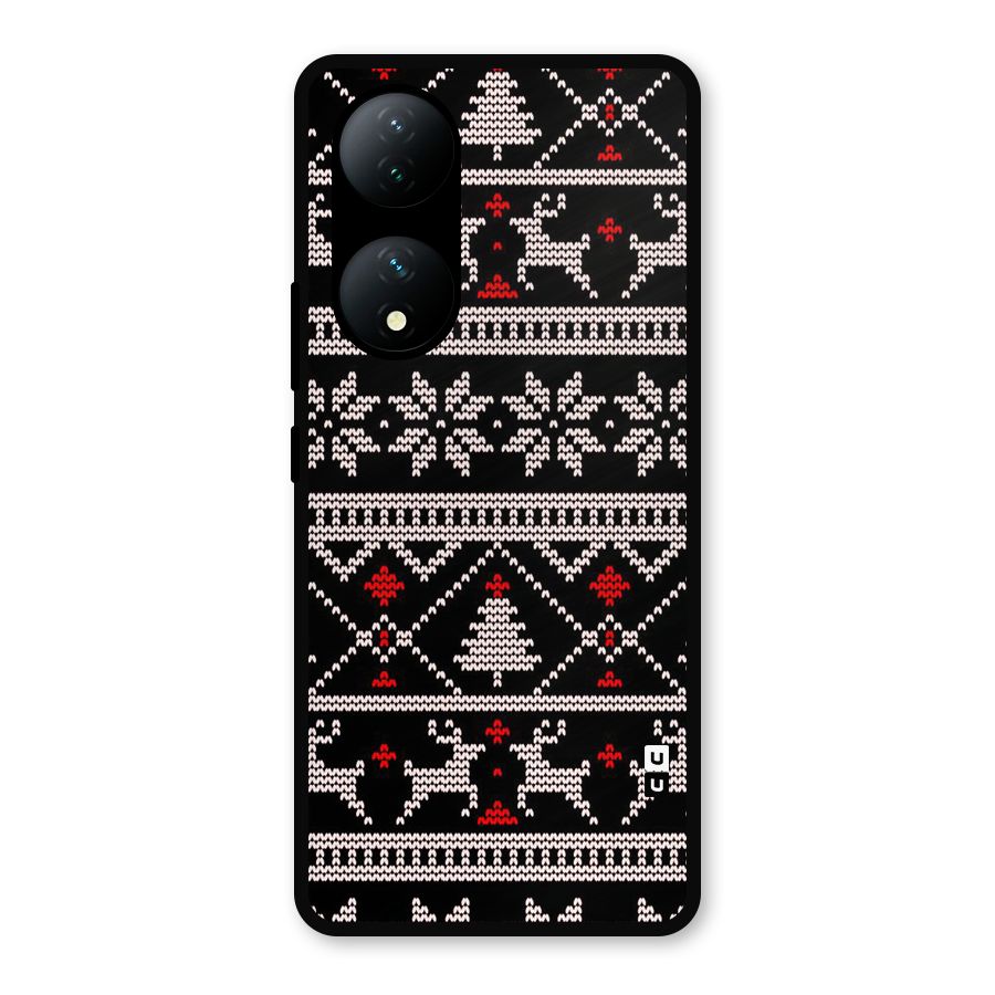 Christmas Seamless Aztec Pattern Metal Back Case for Vivo Y100a