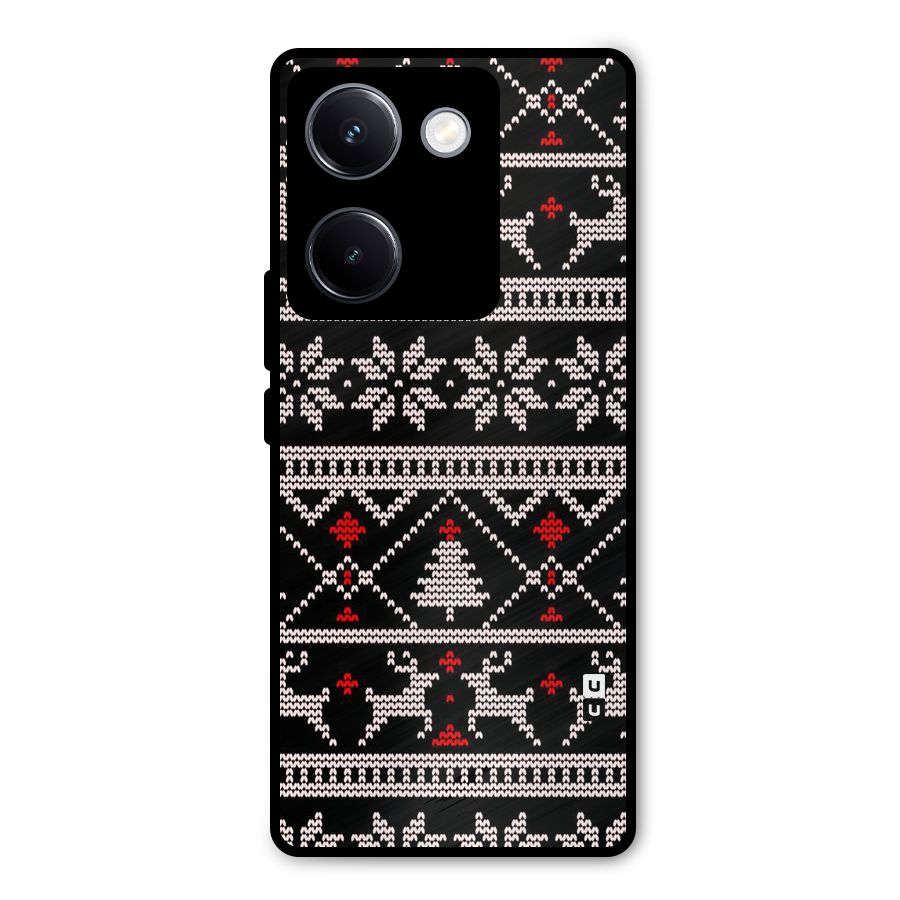 Christmas Seamless Aztec Pattern Metal Back Case for Vivo Y300 Plus