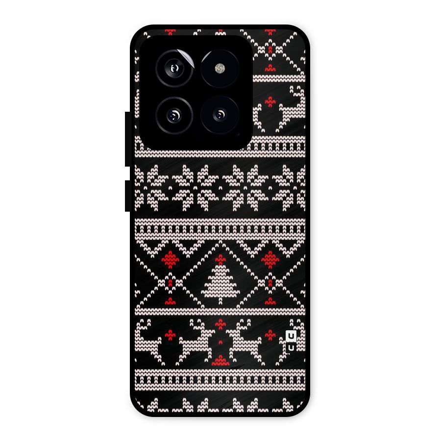 Christmas Seamless Aztec Pattern Metal Back Case for Xiaomi 14