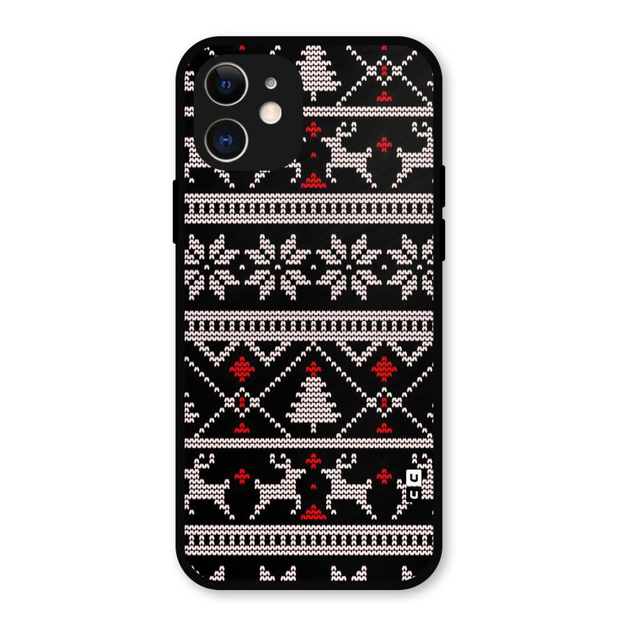 Christmas Seamless Aztec Pattern Metal Back Case for iPhone 12