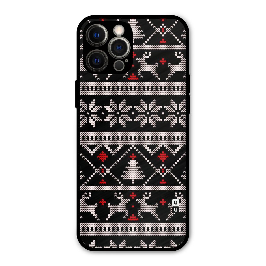 Christmas Seamless Aztec Pattern Metal Back Case for iPhone 12 Pro Max