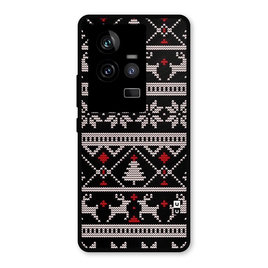 Christmas Seamless Aztec Pattern Metal Back Case for iQOO 11 5G