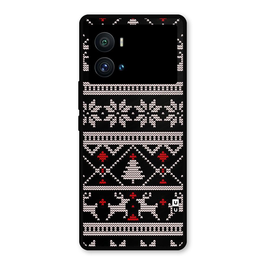 Christmas Seamless Aztec Pattern Metal Back Case for iQOO 9 Pro