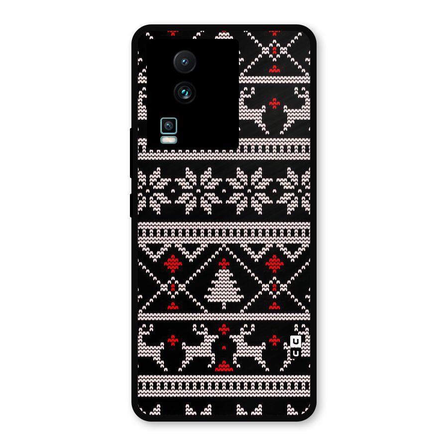 Christmas Seamless Aztec Pattern Metal Back Case for iQOO Neo 7 Pro